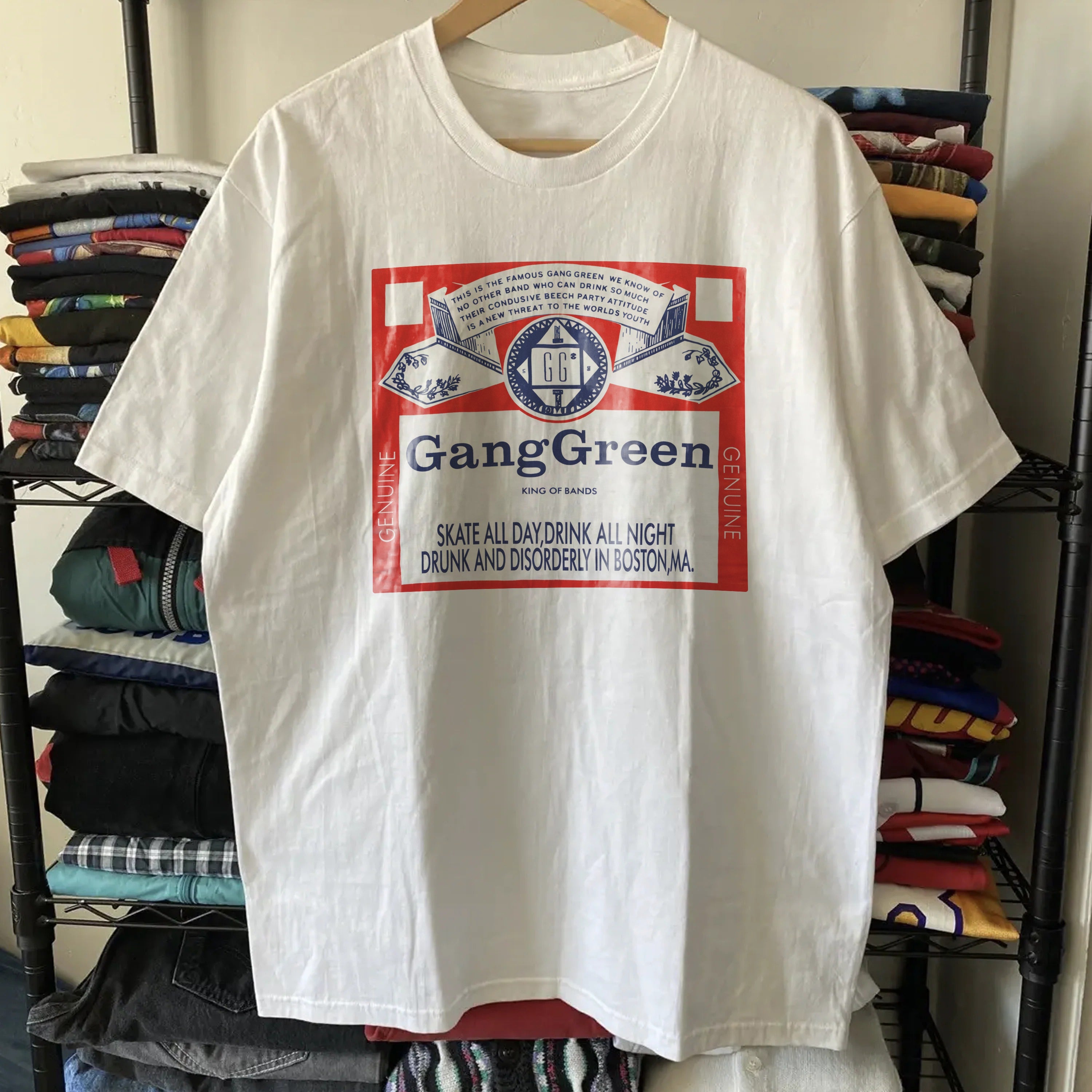 Vintage Gang Green - US Tour 1997 Washed White T-Shirt