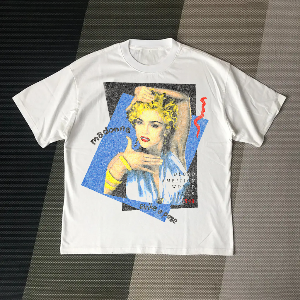 Madonna - 1990 Blond Ambition World Tour- Rare White T-Shirt