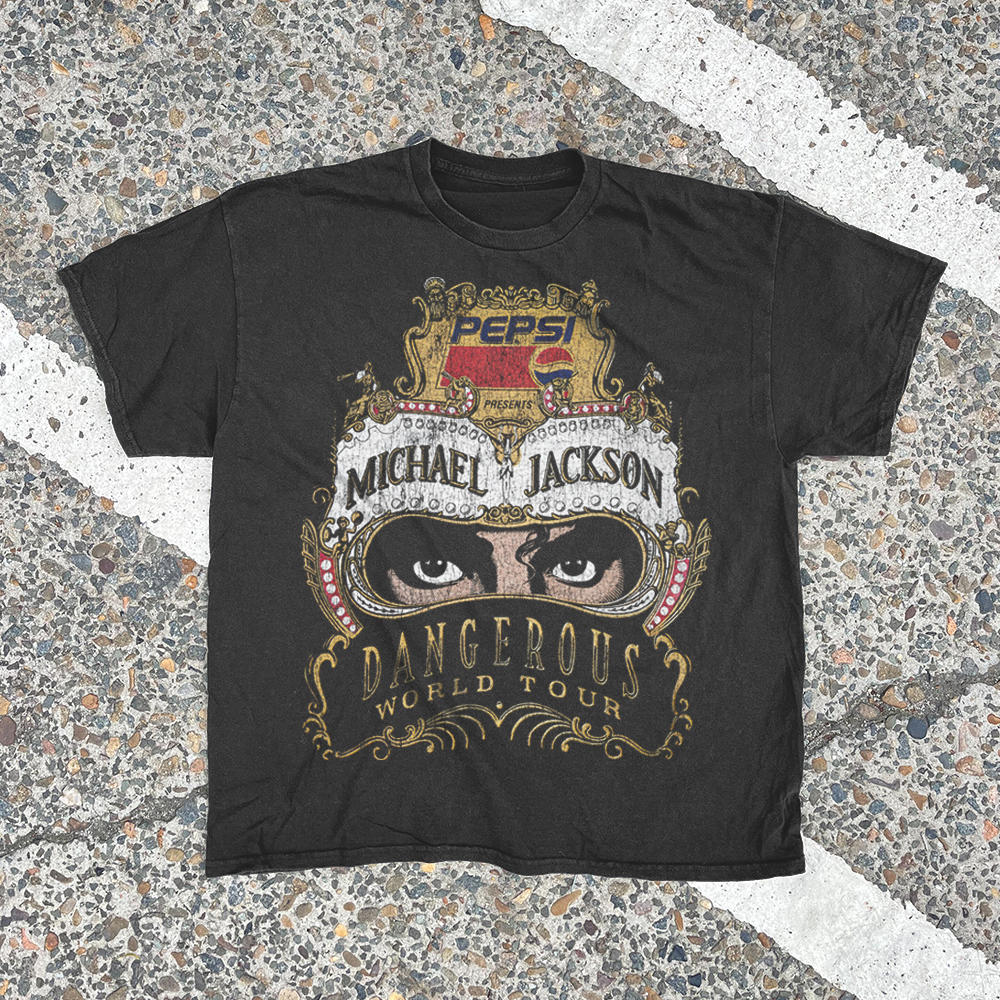 Mj'S Dangerous  90's - Vintage Black T-Shirt