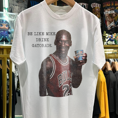 90s Be Like Mike Drink Gatorade Rare Washed White T-Shirt