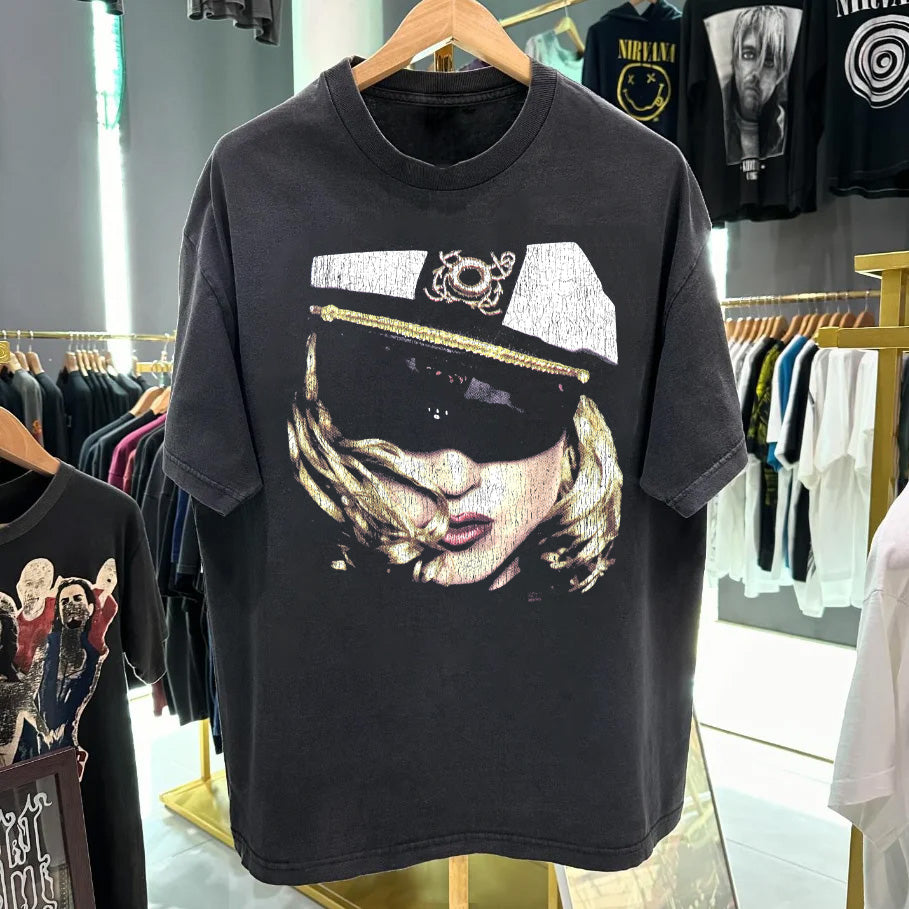 1993 Madonna "The Girlie Show" Vintage Washed Black Tee