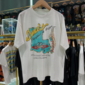 90S Dino's Seafood And Pizza Rare Washed White T-Shirt